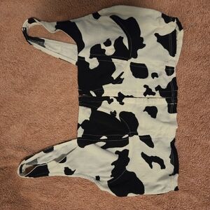 Black and White Cow Print Crop Top